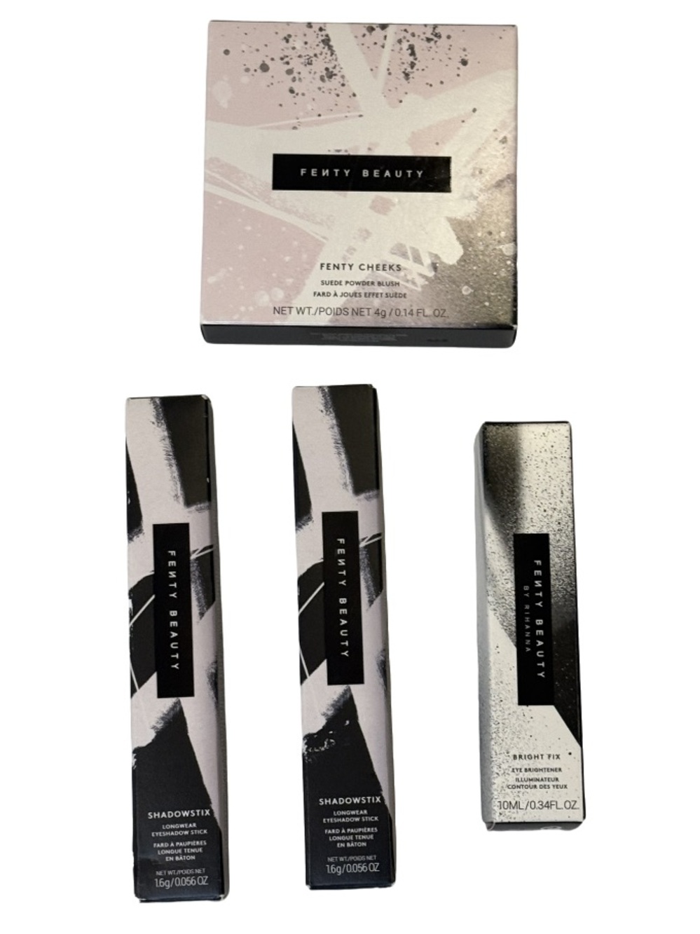 Fenty Beauty Bundle Bright Fix Blush ShadowStix Eye Brightener 4pc NIB